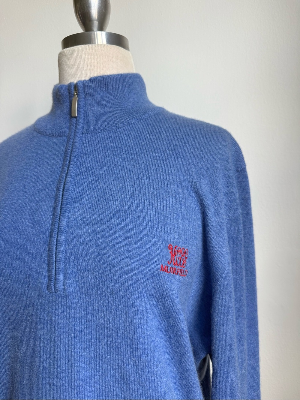 HAWICO Scotland 100% Cashmere MUIRFIELD Golf HCEG Quarter-Zip Sweater